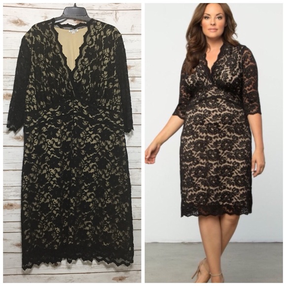 kiyonna scalloped boudoir lace dress